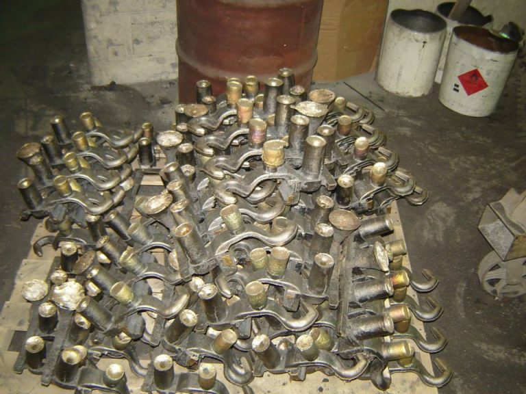 Pile of Bronze Casting Plating Hooks Ready For Cutoff